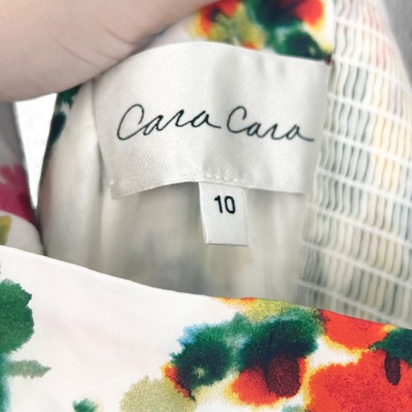 Cara Cara Claire Tiered Floral Pattern Dress in Ivory Bouquet - Picture 10 of 12